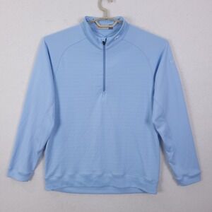 Kjus Quarter Zip Pullover Shirt  Mens XL Light Blue Performance Golf Mock Neck